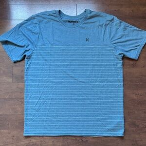 Hurley Men's Blue Striped Short Sleeve Tee